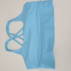 CVG Longline Sports Bra Top, Cross Back, Size Small, Blue, Like New